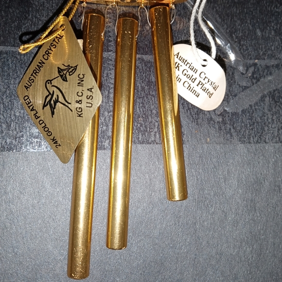 24kt gp & Austrian Crystal horse wind chime - Picture 3 of 5